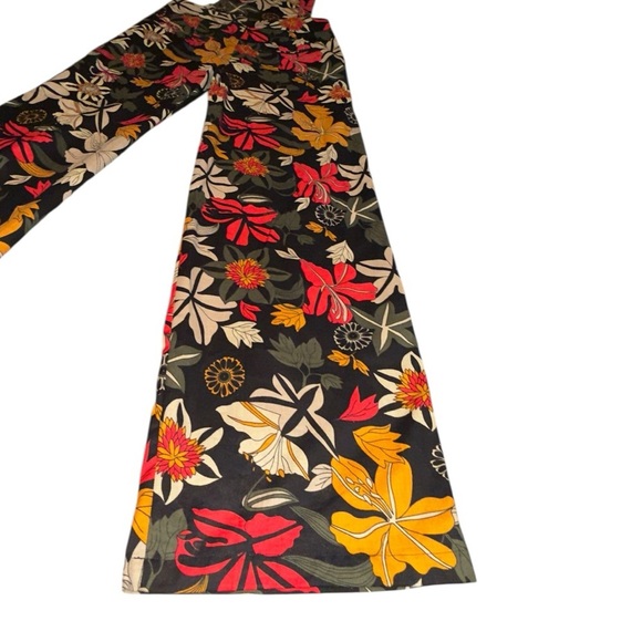 Los Banditos Floral Print Boho Disco Wide Leg Jumpsuit Overalls Romper - Picture 8 of 12